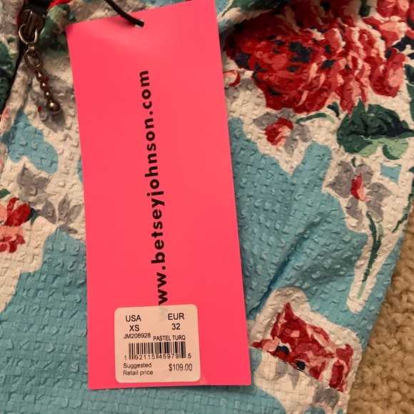 New Betsey Johnson Pastel Blue Floral Dress - Picture 3 of 5